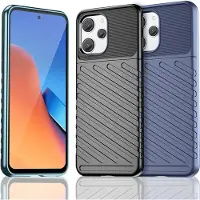 Hurtel Thunder Case Serie - Flexibele Beschermhoes voor Xiaomi Redmi 12 - Zwart - Verhoogde Randen