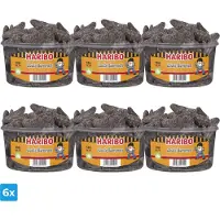 Haribo Drop Zoute Bommen (6x 150 stuks)