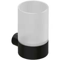 Kludi Vela R - Tandenborstel en tandpasta houder, mat glas/mat zwart 5897539
