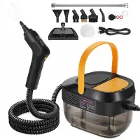 No Stoomreiniger 2500W – 3 bar, 105°C, 1600 ml Watertank – 3 Snelheden Instelbaar (Handgreep), 15s Opwarmtijd – Professionele Set-Zwart en geel