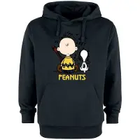 Peanuts Trui met capuchon - Charlie Brown & Snoopy - S tot 3XL - voor Mannen - zwart | Maat S