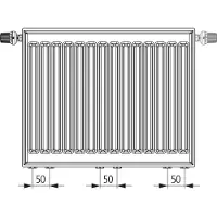 Kermi X2 Profil-Vmulti universele radiator, Type 12, 500x1400, wit, ventiel, FTX120501401N1K