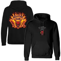 Stranger Things Trui met capuchon - Hellfire Club Flames - S tot XXL - voor Mannen - zwart - Maat L