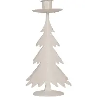 Clayre & Eef Kandelaar Kerstboom Ø 9x20 cm Grijs Metaal