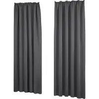 Unyqoos Stijlvolle Verduisteringsgordijnen met Thermische Isolatie en Plooiband, Donkergrijs, 245x140 cm
