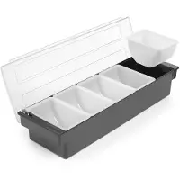 Hendi BarUp Bar Garneerunit met 5 Bakjes - Cocktail Ingrediëntenbak - 48x15x(H)10cm