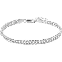Lucardi - Heren Stainless steel herenarmband - Armband - Staal - Zilverkleurig - 19 cm