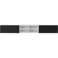 MargaretHadas24 Margaret Hadas24 TV-kast Noe IV, tv-meubel, tv-kast, 300 cm, hangend, modern design, woonkamer, wandmontage, tv-meubel, wit, zwart