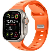 CubeNest Premium siliconen bandje - Geschikt voor Apple Watch 1, 2, 3, 4, 5, 6, 7, 8, 9, 10,11, SE, Ultra (2,3) - 42/44/45/46/49 mm - Oranje - One Size