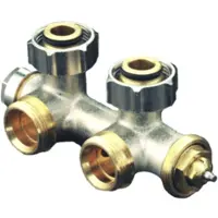 Oventrop Multiblock Onderblok T 2 pijps 3/4 haaks Kvs = 075 m3/h 1184014