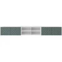MargaretHadas24 Margaret Hadas: TV-kast Cali IV, TV-meubel, laag TV-meubel, 300 cm, hangend, modern design, voor de woonkamer, wandmontage, TV-meubel, wit, groen