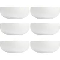 Vessia Kommetjes / serveer schaaltjes Poitiers - 6x - porselein - 18 x 7 cm - wit - Stapelbaar - 1200 ml - soepkommen - schalen - keuken