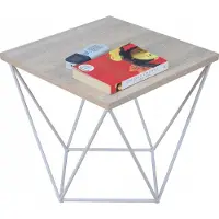 FutuStal Koffietafel, metalen frame, vierkant, industriële stijl, wit + Sonoma eikenhout