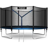 Neo-Sport Tuin-trampoline met een diameter van 404 cm, inclusief een veiligheidsnet en een ladder