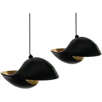 Design Handgemaakt hanglamp lamp Bamboe Schelp black woonkamer slaapkamer Ø 60 cm