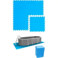 LittleTom 18 sets zwembadmatten, 50x50 cm, blauw