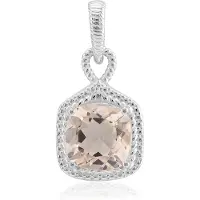 Cavill - Morganiet hanger 1,5 ct - Gerhodineerd 925 sterling zilver - Antieke kussenslijpvorm - Elegant dames sieraad - Mozambique edelsteen