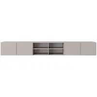 MargaretHadas24 Margaret Hadas: TV-kast Lyon IV, TV-meubel, laag TV-meubel, 300 cm, hangend, modern design, voor de woonkamer, wandmontage, TV-meubel in kasjmierkleur