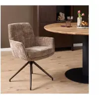 Meubelplaats Eetkamerstoel Ryan draaibaar cremona cinnamon - Lichtbruin - eetkamerstoelen set van 2