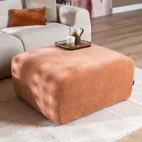 Livin24 Hocker Maine gemêleerde stof terracotta