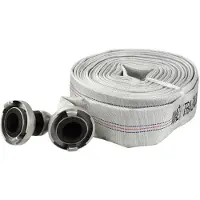 Garronda platte slang 2 inch 30 m - versterkte drukslang 8 bar - brandslang met snelkoppelingen - layflat-slang voor watertransport - wit