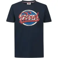 Petrol Industries Shirt navy / duifblauw / lichtrood / wit