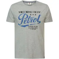 Petrol Industries Shirt 'Classic' nachtblauw / enziaan / grijs gemêleerd