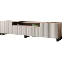 MargaretHadas24 TV-kast Noe III, woonwand, lowboard, tv-standaard, woonwand, woonkamer, tv-board, woonkamermeubels, televisie, highboard, TV-kast, tv-lowboard, 200 cm, 3 deuren, bruin, wit