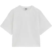 We fashion oversized T-shirt - wit Meisjes Katoen Ronde hals Effen - maat 122/128