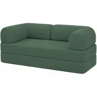Bananair - 2-zits Bank - Modulaire slaapbank - Bedbank - Ribfluweel - 90x180 cm - Groen