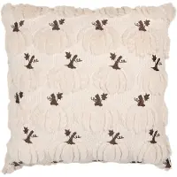 Clayre & Eef Sierkussen Overig 40x40 cm Beige Polyester Pompoen Herfst decoratie