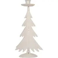Clayre & Eef Kandelaar Kerstboom Ø 9x26 cm Grijs Metaal