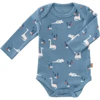 Fresk Romper met Lange Mouwen 3-6 m - Babykleding - Biologisch Katoen - Blauw - Dino