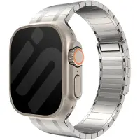 Strap-it Premium magnetisch stalen band Apple Watch (Series 12/11/10), (Ultra 4/3/2/1), (SE 3/2/1), (Series 9/8/7/6/5/4) - 44/45/46/49mm - Titanium Goud