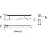 Keuco wc draagarm Plan Care 700mm, chroom lichtgrijs