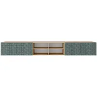 MargaretHadas24 Margaret Hadas24 TV-kast Cali IV, tv-meubel, laag tv-meubel, 300 cm, hangend, modern design, voor de woonkamer, wandmontage, tv-meubel, kleur: groen