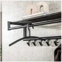 Meubelplaats Garderobehanger ronde buis. VPE6 - Gun metal - set van 6