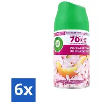 Air Wick 6 x - Luchtverfrisser Navulling - Zalige Zomer - Automatische Spray - 250 ml - Zalige Zomer - Geurverspreiding - Automatische Geur - Geurstop Technologie - Geurintensiteit