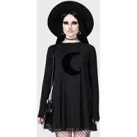 Killstar - Gothic Mini-jurk - Lunar Apex Raglan Dress - XS tot XXL - voor Vrouwen - zwart | Maat XS