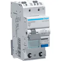 Hager FI stroomonderbreker, FI/LS schakelaar 1P+N 6kA B-25A 30mA ADS925D