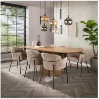 Meubelplaats Armstoel ronde rug VPE2 - Rich champagne - eetkamerstoelen set van 2