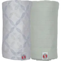 Lodger Swaddler - Hydrofiele Doeken - Groen/Blauw - 110x110cm - 2 stuks - Biologisch Katoen - Hydrofiele Luier