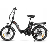 Samebike CY20 Elektrische Fiets – 20" Opvouwbaar, 250W Motor, 36V 12Ah Accu, 80km Bereik, 7-Speed Shimano – Donkerblauw met Korf en Standaard
