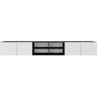 MargaretHadas24 Margaret Hadas24 TV-kast Mio IV, tv-meubel, tv-kast, 300 cm hoog, hangend, modern design, voor de woonkamer, wandmontage, tv-meubel, zwart, wit