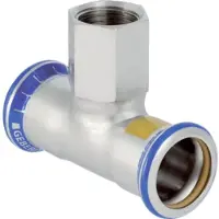 Geberit Mapress roestvrij staal T-stuk met binnendraad (gas), DN 50 / 20 / 50, dø 54 mm, 34264