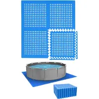 Eyepower Zwembadmatten met gaten - 7 sets voor zwembaden, kleur blauw