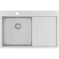 Ausmann Oder Blue rvs spoelbak 78x50cm vlakbouw en opbouw met afdruipgedeelte 1208957122