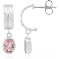 Cavill - Elegante Zilveren Oorbellen met 1,224 ct Morganiet - 925 Sterling Zilver Gerhodineerd - Ovale Roze Edelstenen - Luxe Sieraden uit Mozambique