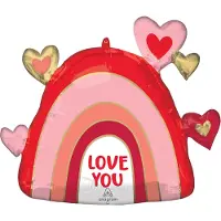 Anagram Folieballon Love Rainbow 66 X 58 Cm Roze/rood/goud