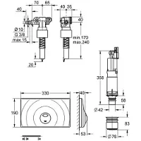 GROHE ombouwset voor spoelbak van 14 liter, chroom - 38815000